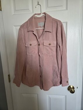 Love Tree Pink Corduroy Button-Front Shacket
